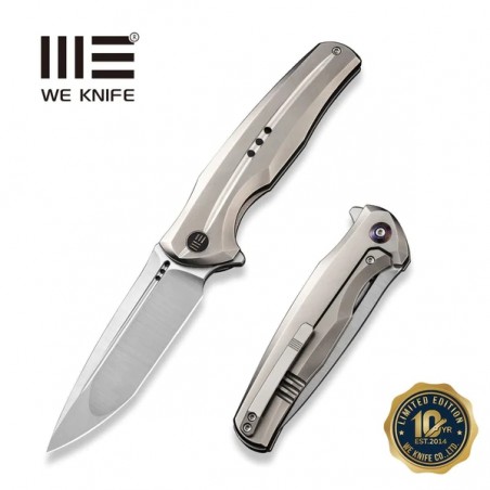 Nóż składany WeKnife 601X LE No 132/150 Polished Gray Titanium, Hand Polished Satin CPM 20CV (WE01J-4)