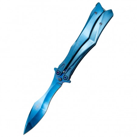 Nóż składany motylek Third Balisong Blue Titanium, Blue Titanium 420 (K2818A)