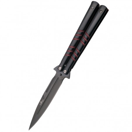 Nóż składany motylek Third Balisong Black / Red Stainless Steel, Black 420 (16070R)