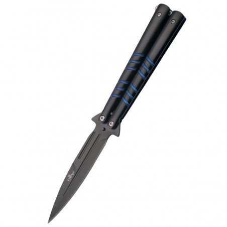 Nóż składany motylek Third Balisong Black / Blue Stainless Steel, Black 420 (16070A)