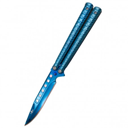 Nóż składany motylek Third Balisong Blue Titanium Stainles Steel, Blue Titanium (16071A)