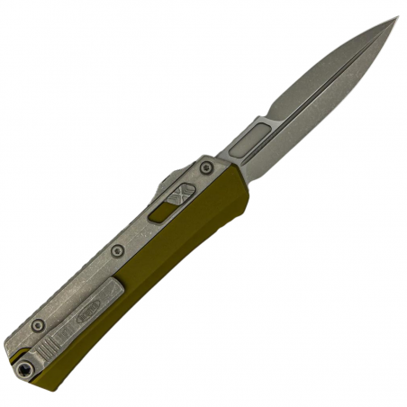 Nóż automatyczny OTF Microtech Glykon Bayonet OD Green Aluminium/Apocalyptic Titanium, Apocalyptic M390 by Tony and Sean Marfion
