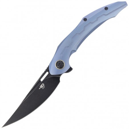 Nóż składany Bestech Marukka Blue Titanium, Black Stonewash M390 by Kombou (BT2002B)