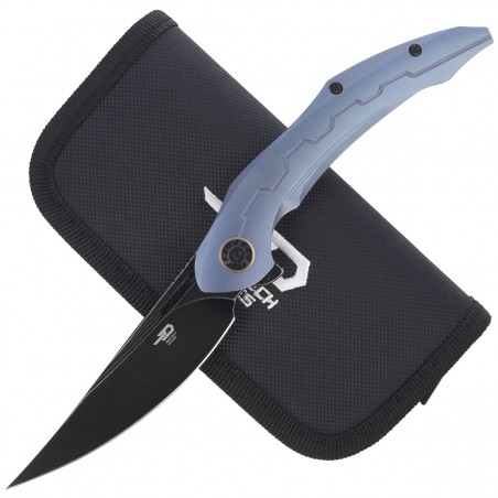 Nóż składany Bestech Marukka Blue Titanium, Black Stonewash M390 by Kombou (BT2002B)