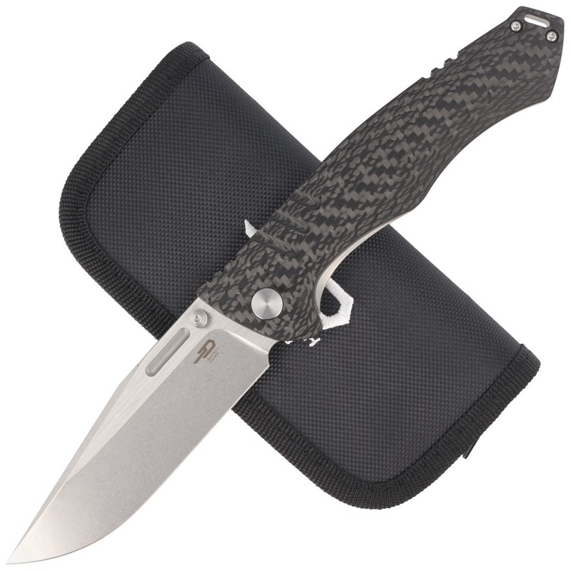 Nóż składany Bestech Keen II Titanium / Carbon Fiber, Stonewashed / Satin CPM S35VN by Koens Craft (BT2301A)