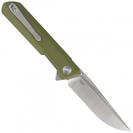 Nóż składany Bestechman Dundee OD Green G10, Stonewash  / Satin D2 by Ostap Hel (BMK01B)
