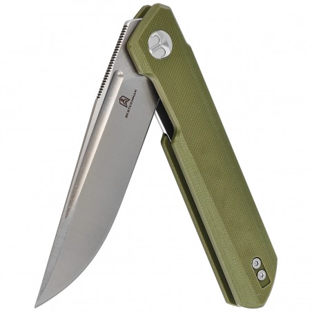 Nóż składany Bestechman Dundee OD Green G10, Stonewash  / Satin D2 by Ostap Hel (BMK01B)