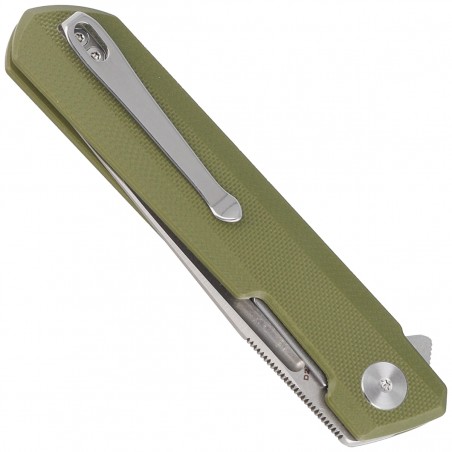 Nóż składany Bestechman Dundee OD Green G10, Stonewash  / Satin D2 by Ostap Hel (BMK01B)