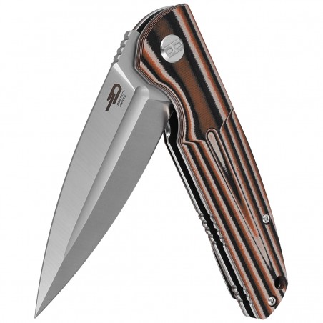 Nóż składany Bestech Fin Black / Orange / Beige G10, Satin 14C28N (BG34C-1)