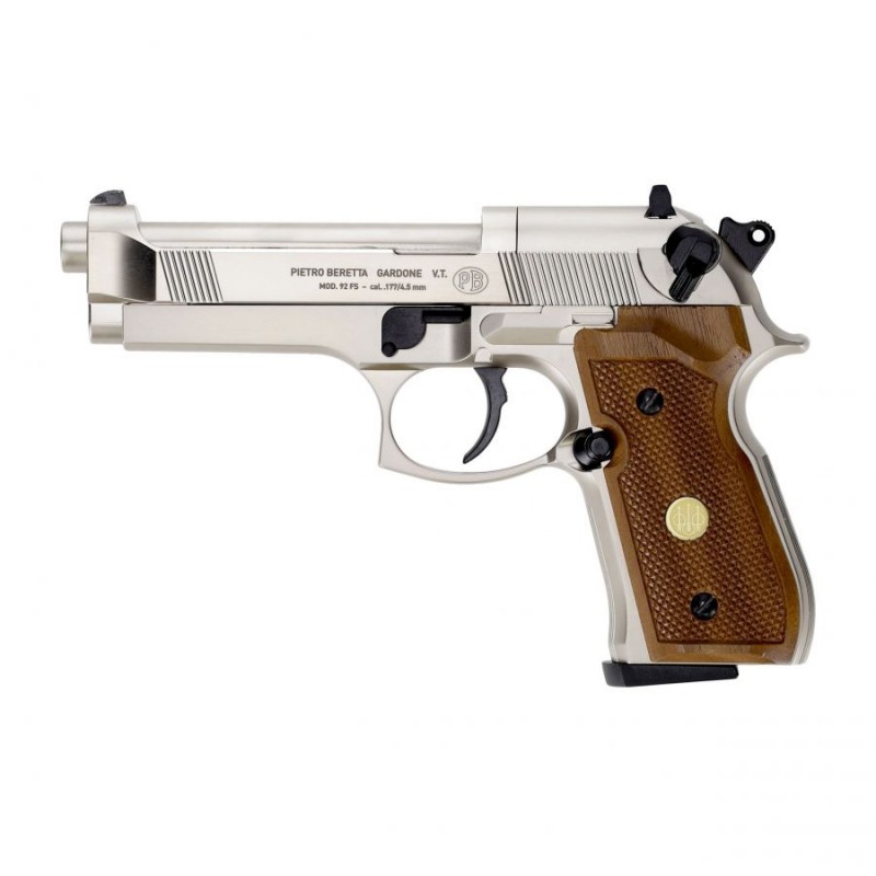   Pistolet wiatrówka Beretta M92 FS nickel/wood 4,5 mm Diabolo CO2 - 1 - Pistolety Co2