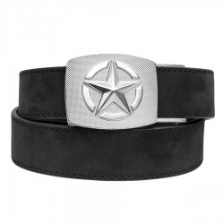 Pas Kore Essentials Star Buckle Black Buffalo Leather Gun...