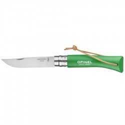 Nóż Opinel Colorama 07 inox grab zielony z rzemieniem