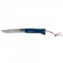 Nóż Opinel Colorama 08 inox grab granatowy z rzemieniem