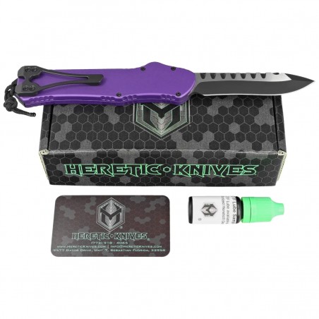 Nóż automatyczny OTF Heretic Hydra R/E Purple Aluminium, Black DLC/Satin MagnaCut by Tony Marfione Jr. Nóż automatyczny OTF Heretic Hydra R/E Purple Aluminium, Black DLC/Satin MagnaCut by Tony Marfione Jr.