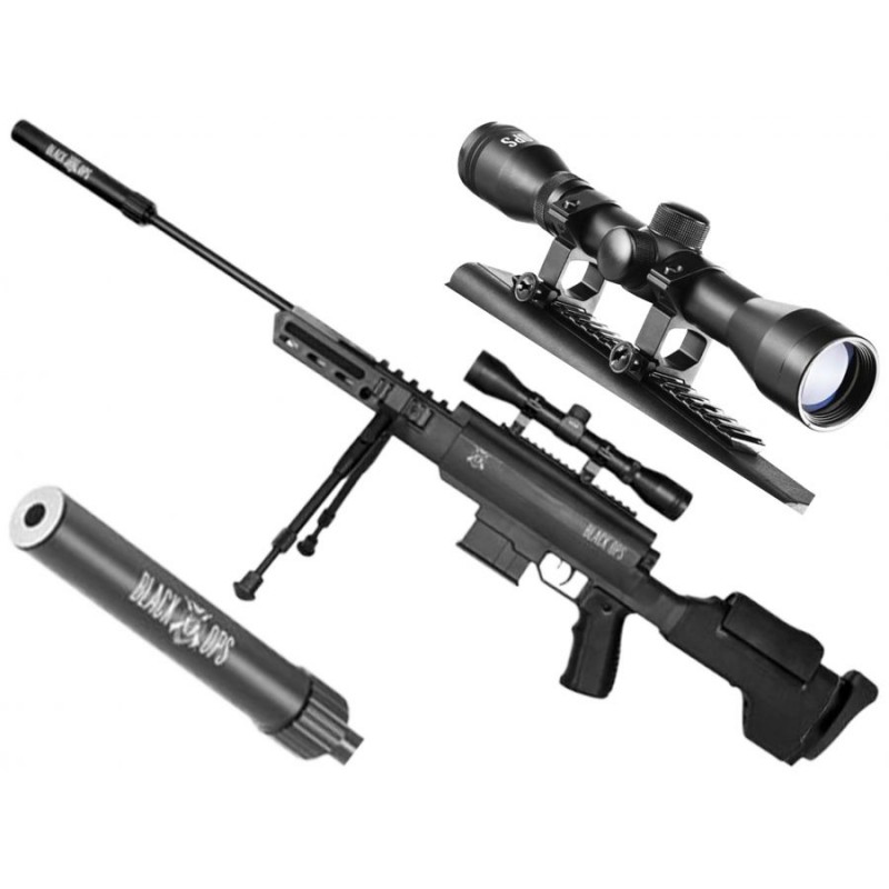   Wiatrówka Black Ops Sniper 5,5 mm z lunetą 4x32 - 4 - Karabinki sprężynowe