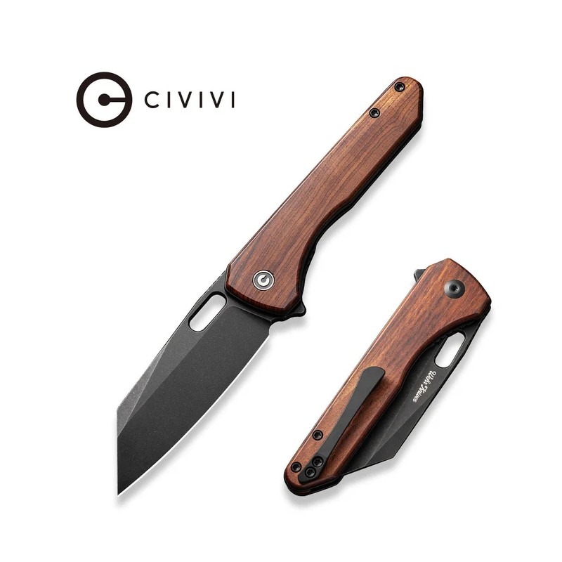 Nóż składany Civivi Nugz Guibourtia Wood, Black Stonewasahed 14C28N by Matthew Wehrwein (C23060-3)