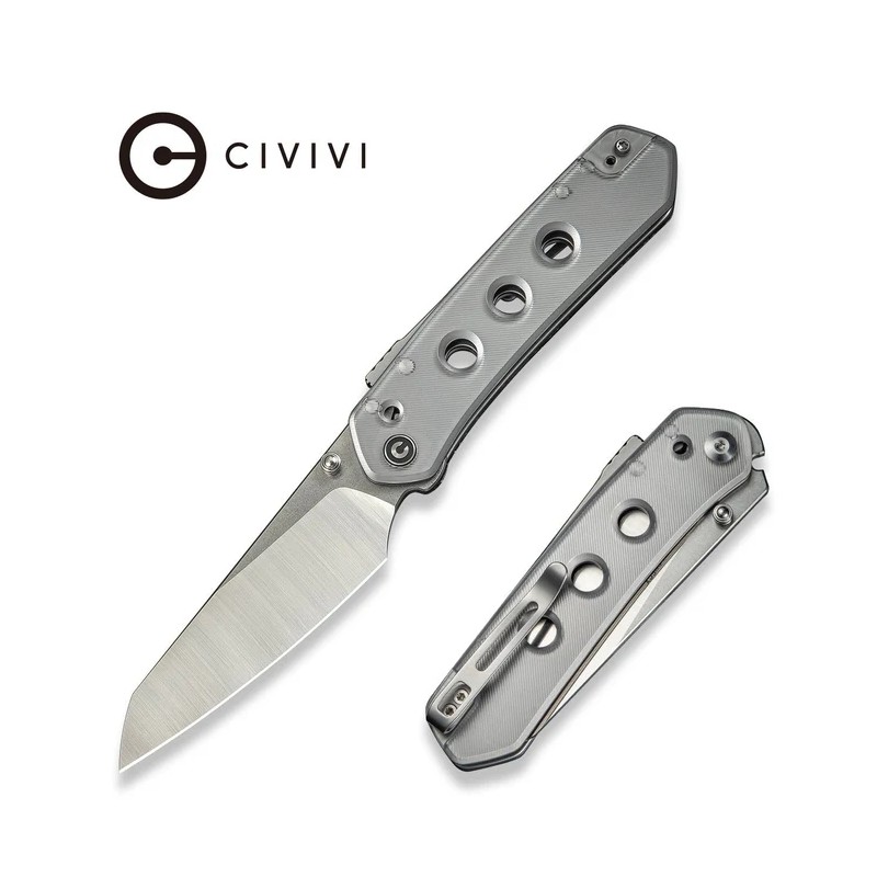 Nóż składany Civivi Vision FG Clear Lexan, Satin/Stonewashed Nitro-V by Snecx Tan (C22036-7)