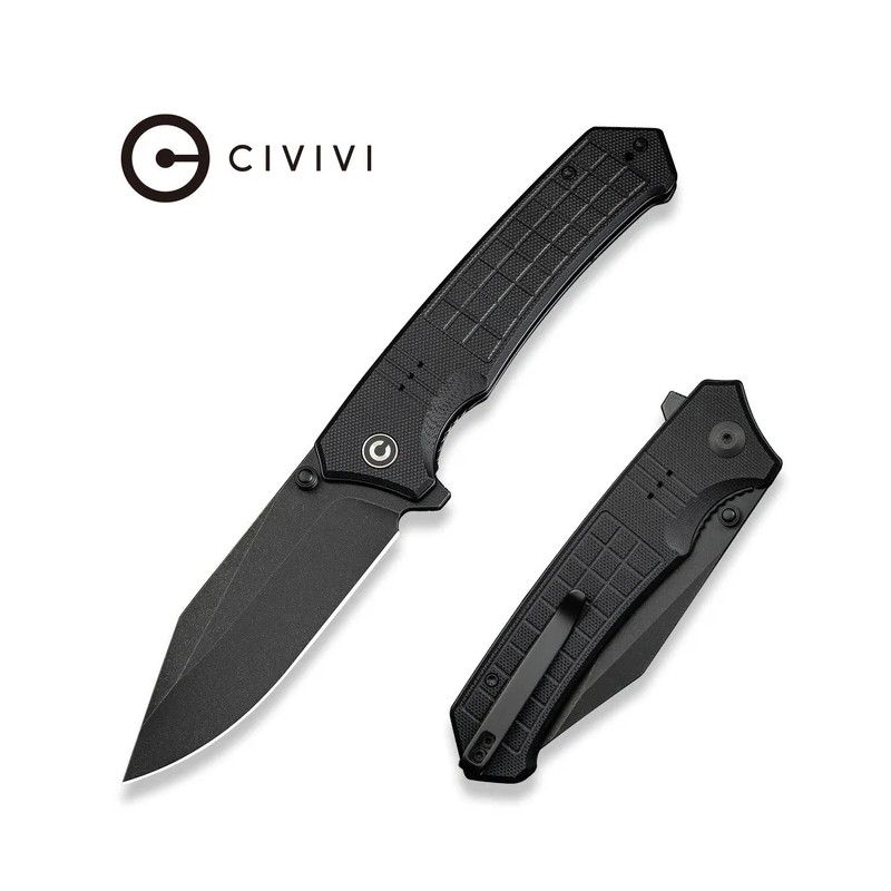Nóż składany Civivi Tacticorix Black G10, Black Stonewashed Nitro-V (C23055-1)