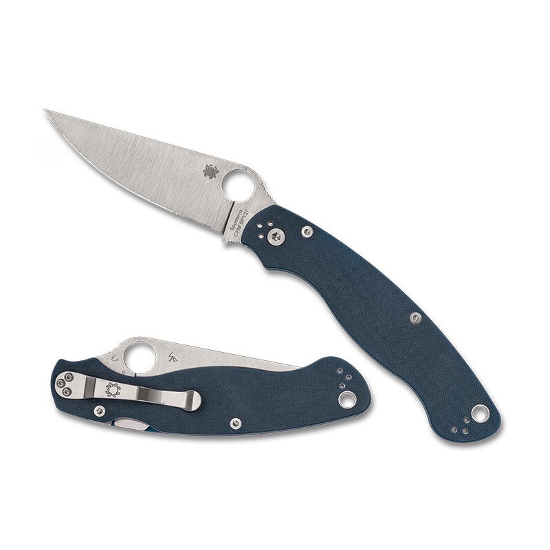Nóż składany Spyderco Military 2 Cobalt Blue G10, Satin CPM SPY27 by Sal, Eric Glesser (C36GPCBL2)