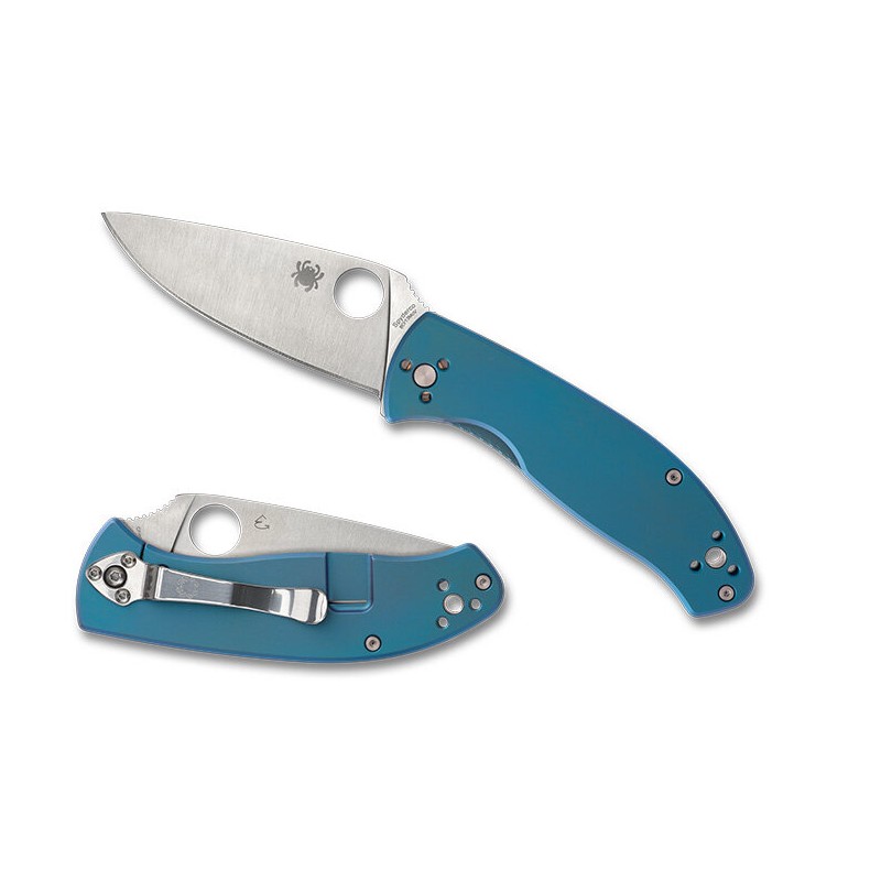Nóż składany Spyderco Tenacious R.I.L. Blue Titanium, Satin 8Cr13MoV by Eric Glesser (C122TIBLP)