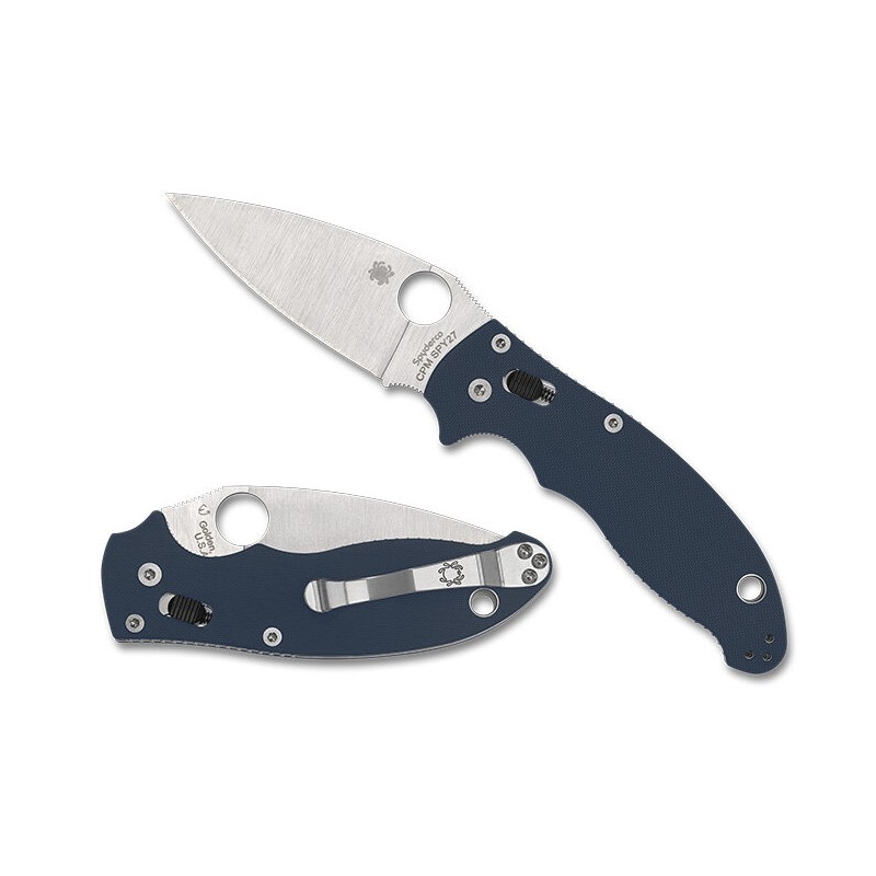 Nóż składany Spyderco Manix 2 Cobalt Blue G10, Satin CPM SPY27 by Eric Glesser (C101GPCBL2)