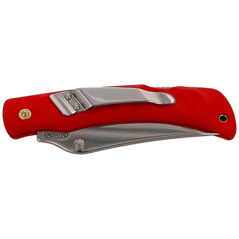 Nóż składany Mikov Crocodile Clip Point Red ABS, Mirror, Klips (243-NH-1/C CLIP/RED)