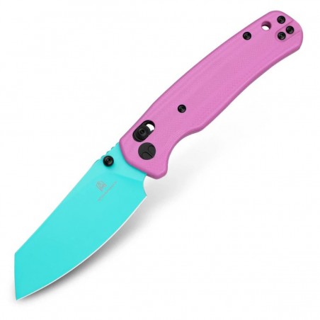 Nóż składany Bestechman Cicada's Wing Pink G10, Blue Painted 10Cr15MoV (BMK06E)