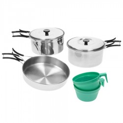 Zestaw naczyń turystycznych Mil-Tec ze stali nierdzewnej...