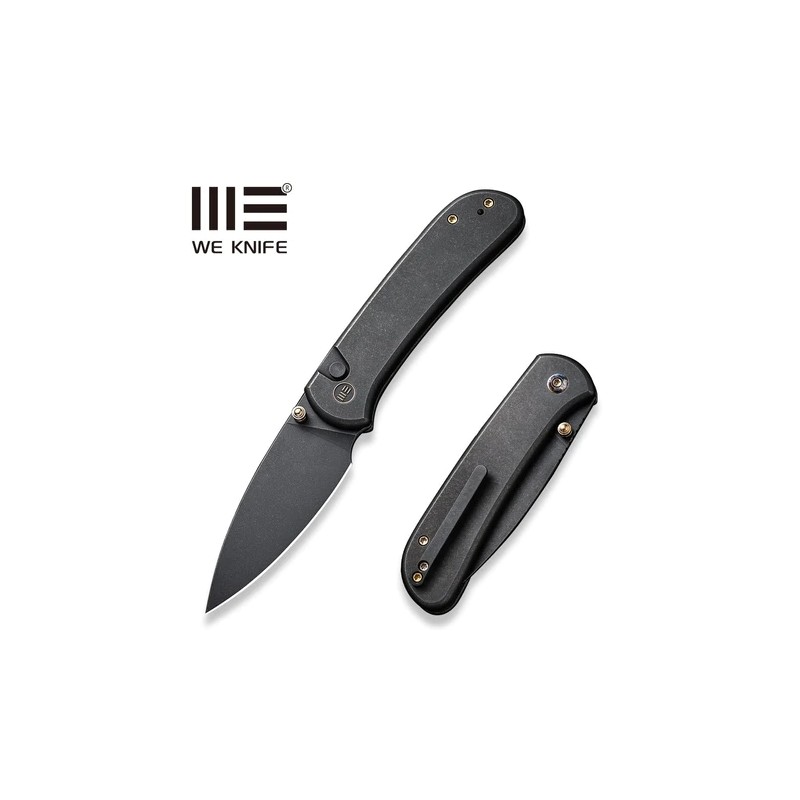Nóż składany WE Knife Qubit Black Titanium, Black Stonewashed CPM 20CV (WE22030F-1)