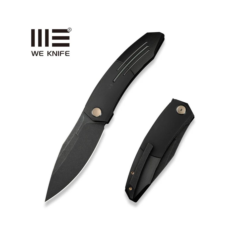 Nóż składany WE Knife Sine Wave Black Titanium, Black Stonewashed M390 (WE23069B-1)
