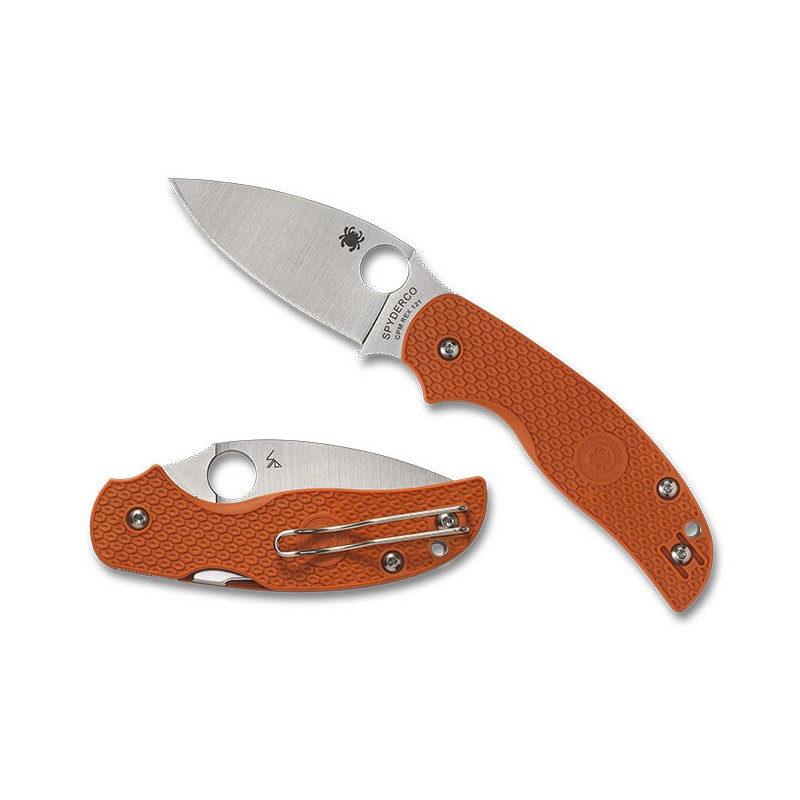 Nóż składany Spyderco Sage 5 Burnt Orange FRN, Satin Plain CPM REX 121 (C123BORP)