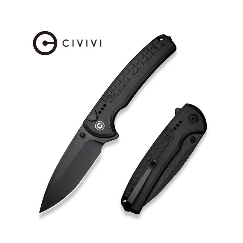Nóż składany Civivi Sentinel Strike II Black Aluminium/Black FRN, Black Stonewashed Nitro-V (C22025D-1)