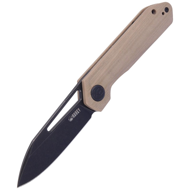 Nóż składany Kubey Knife Royal, Tan G10, Dark Stonewashed D2 (KU321E)