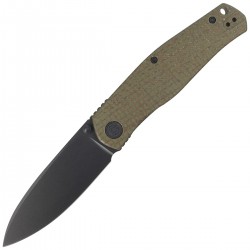 Nóż składany Civivi Sokoke Green Burlap Micarta, Black Stonewashed 14C28N by Ray Laconico (C22007-2)