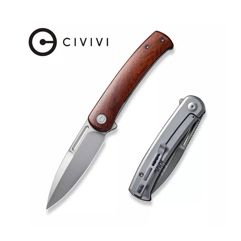 Nóż składany Civivi Cetos Cuibourtia Wood / Stainless Steel, Silver Bead Blasted 14C28N (C21025B-4)