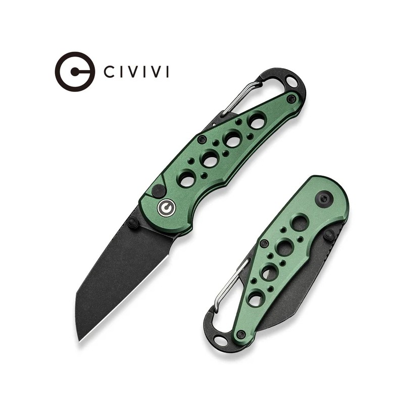 Nóż składany Civivi Pragma Green Aluminium, Black Stonewashed Nitro-V (C23062B-3)