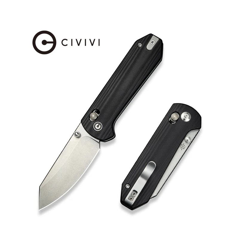 Nóż składany Civivi Yonder Black G10, Stonewashed 14C28N by Zac Whitmore (C23073-1)