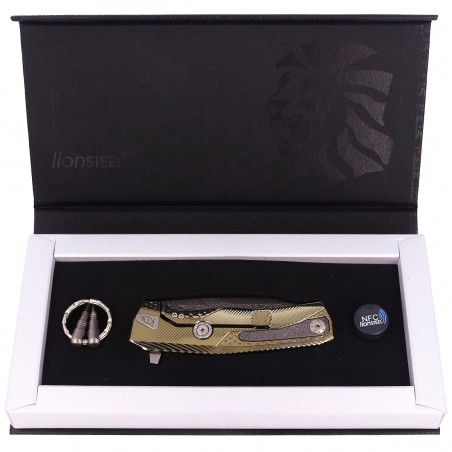 Nóż składany LionSteel ROK Gold Titanium, Chad Nichols Scrambled Damascus (ROK DD GL) Nóż składany LionSteel ROK Gold Titanium, Chad Nichols Scrambled Damascus (ROK DD GL)