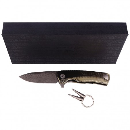 Nóż składany LionSteel ROK Gold Titanium, Chad Nichols Scrambled Damascus (ROK DD GL) Nóż składany LionSteel ROK Gold Titanium, Chad Nichols Scrambled Damascus (ROK DD GL)