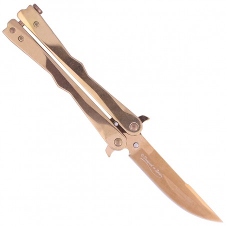 Nóż składany motylek Martinez Albainox Balisong, RainGold Finish (02165) Nóż składany motylek Martinez Albainox Balisong, RainGold Finish (02165)