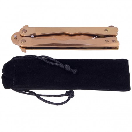 Nóż składany motylek Martinez Albainox Balisong, RainGold Finish (02165) Nóż składany motylek Martinez Albainox Balisong, RainGold Finish (02165)