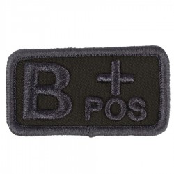 Emblemat na tkaninie narzepka grupa krwi B+ zielony