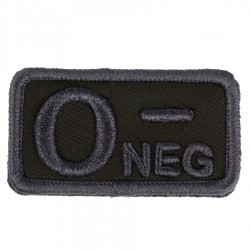 Emblemat na tkaninie narzepka grupa krwi 0- zielony