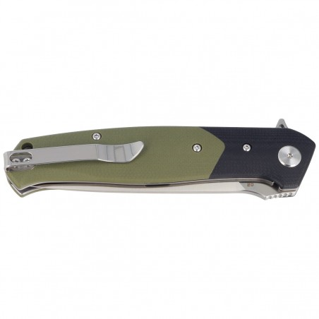 Nóż składany Bestech Swordfish Black / Green G10, Satin D2 (BG03A)