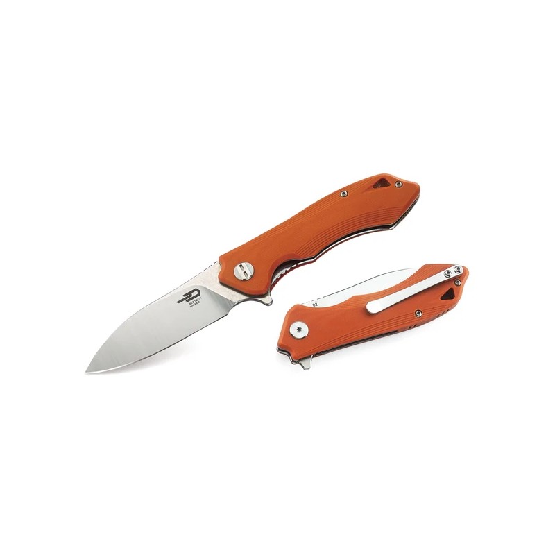 Nóż składany Bestech Beluga Orange G10, Stonewashed/Satin D2 (BG11E-2)