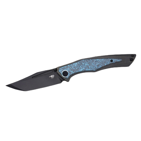 Nóż składany Bestech Togatta Black Titanium/Black-Blue Carbon Fiber, Black Stonewashed M390 by Koens Craft (BT2102H)