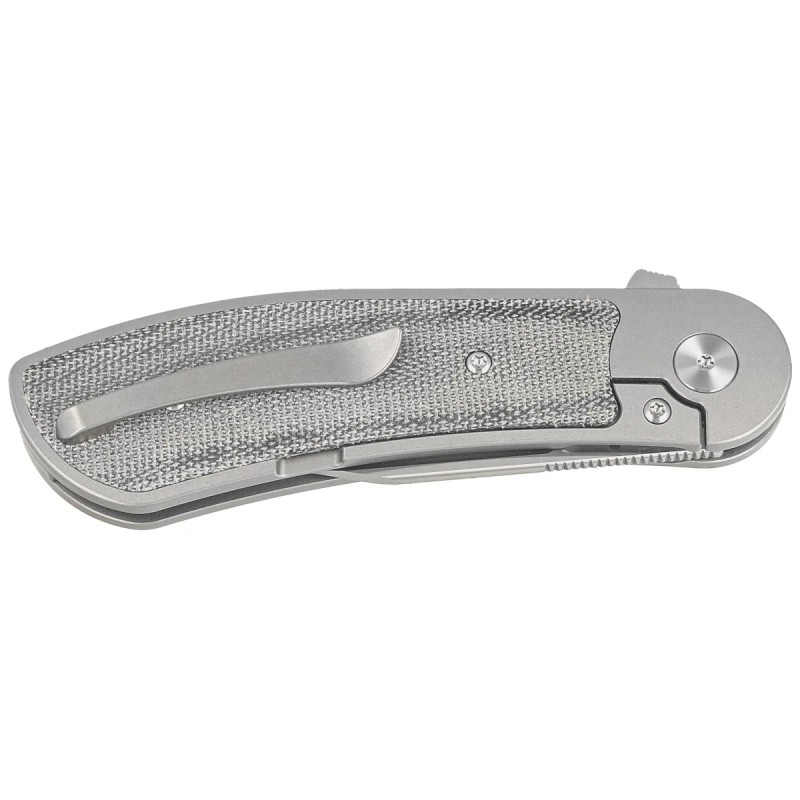 Nóż składany Bestech Vestige White Bead Blasted-Stonewashed Titanium/Black Micarta, Satin MagnaCut by Justin Lundquist (BT2411A)