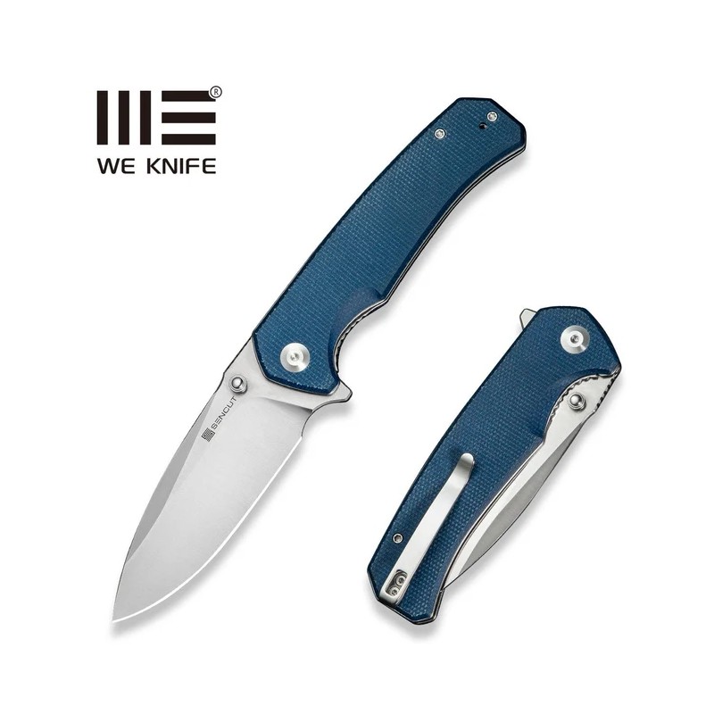 Nóż składany SENCUT Skarnax Blue Canvas Micarta, Satin 9Cr18MoV (S24025-3)