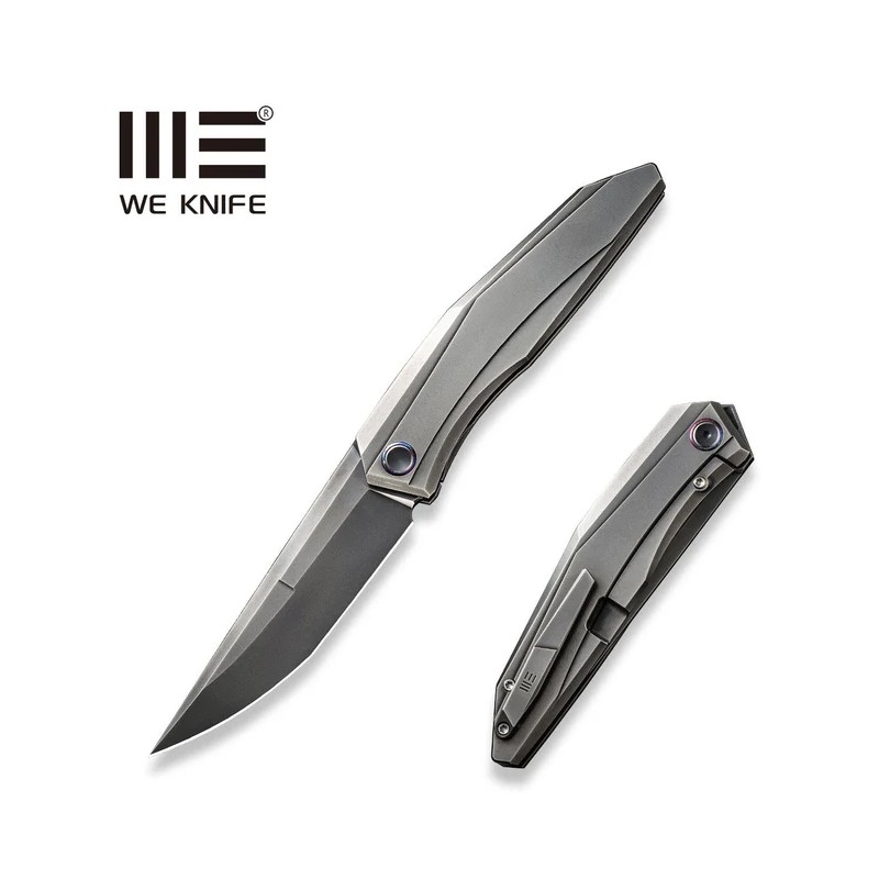 Nóż składany WE Knife Cybernetic LE No ???/207 Polished Gray Titanium, Polished Gray CPM 20CV (WE22033-6)