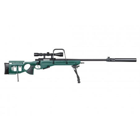 Karabin snajperski ASG Snow Wolf SW-98 z dwójnogiem, lunetą i tłumikiem Karabin snajperski ASG Snow Wolf SW-98 z dwójnogiem, lunetą i tłumikiem